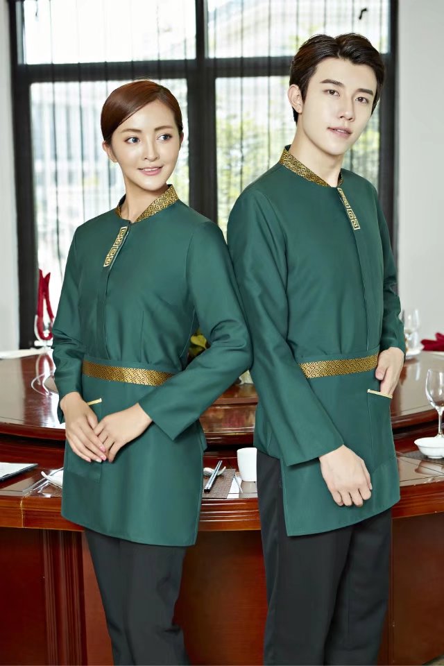 墨綠色酒店服JD139